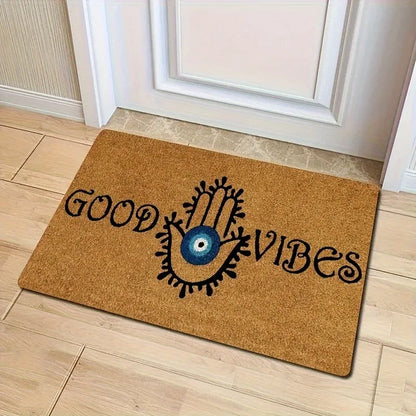 "Good Vibes" Hamsa Welcome Doormat