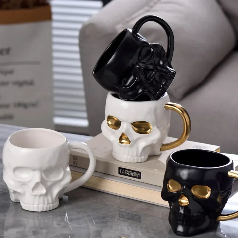 Porcelain Skull Ceramic Mug