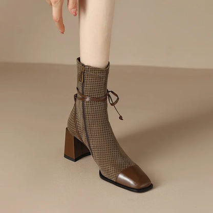 Lace Up Heeled Boots