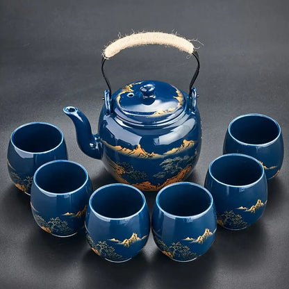 Japanese Elegance Handcrafted Ceramic Tea Set