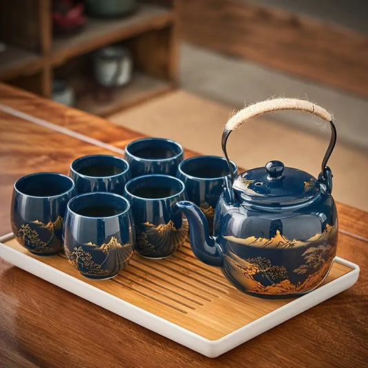 Japanese Elegance Handcrafted Ceramic Tea Set