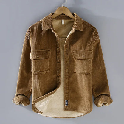 Men's Warm Corduroy Button-Up Jacket