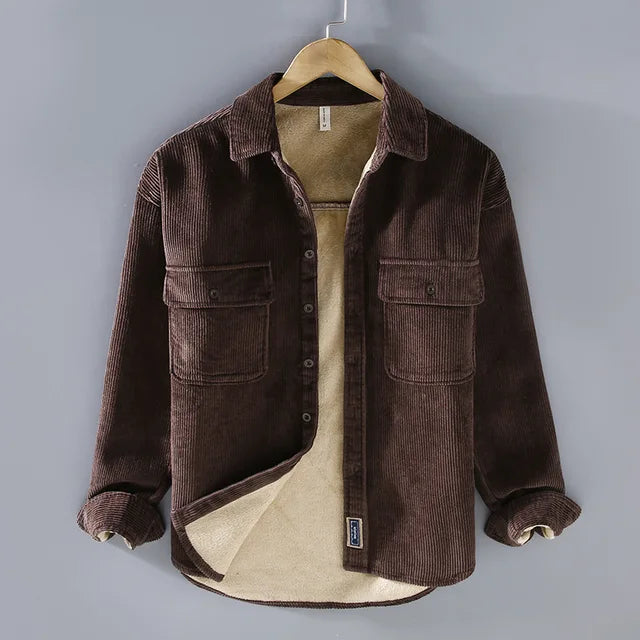 Men's Warm Corduroy Button-Up Jacket