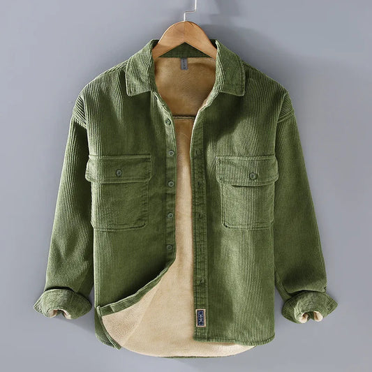 Men's Warm Corduroy Button-Up Jacket