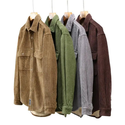 Men's Warm Corduroy Button-Up Jacket