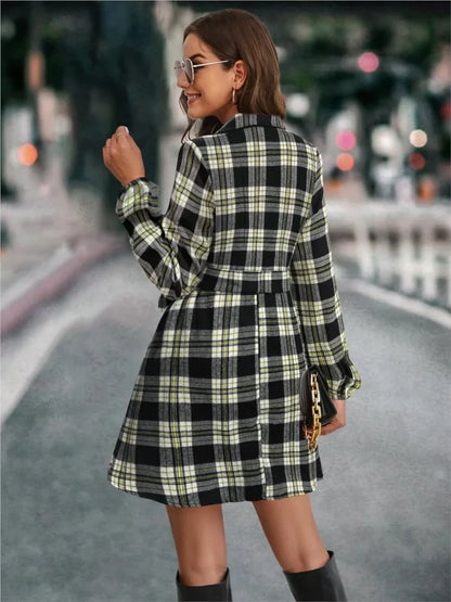 Timeless Plaid Belted Dress