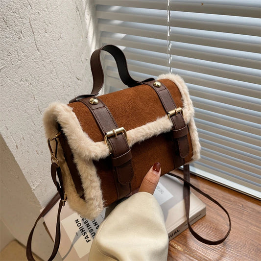 Winter Chic Faux Fur Accent Bag