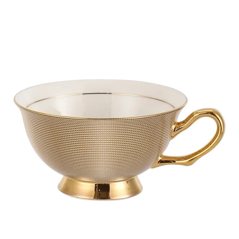 Luxurious Gold Tea Cup Set with Saucers