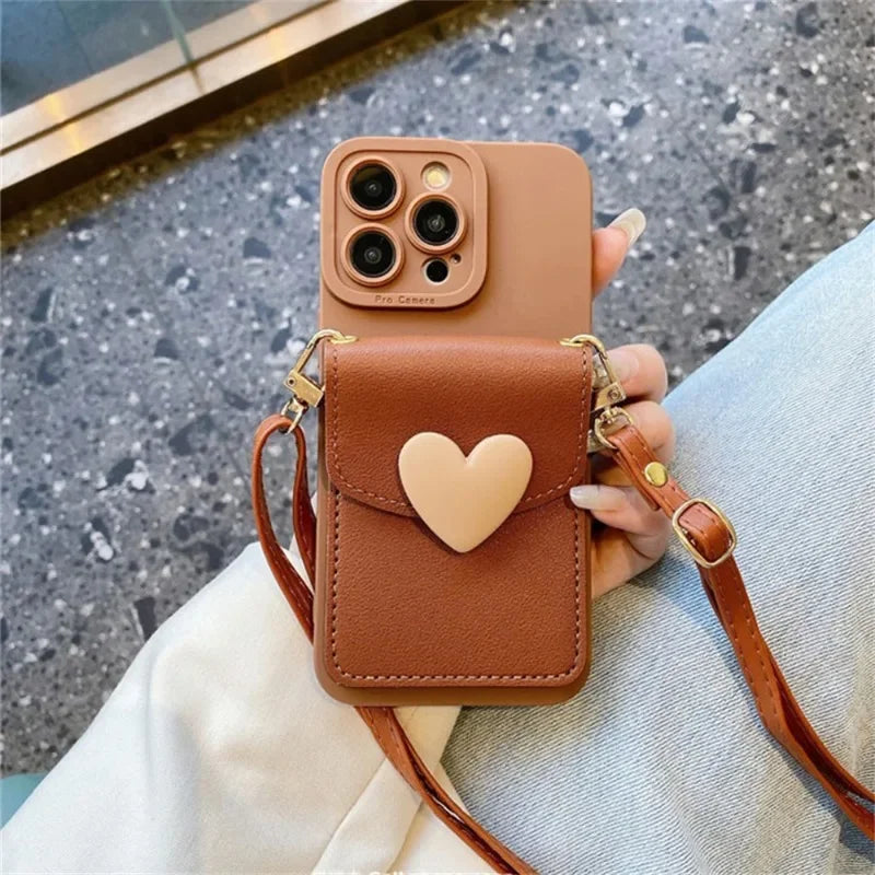 Love Wallet Crossbody iPhone Case