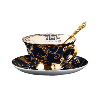 Regal Blue & Gold Royal Tea Cup Set