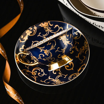 Regal Blue & Gold Royal Tea Cup Set