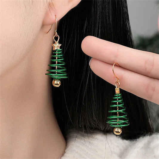 Spiral Christmas Tree Earrings