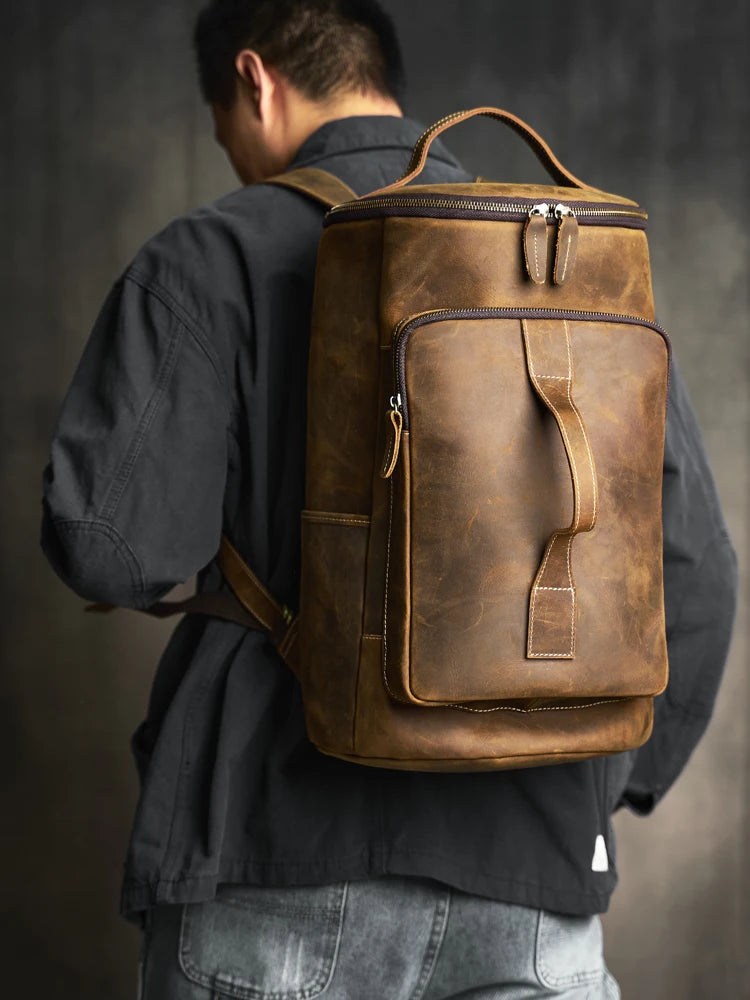 Genuine Leather Men's Retro Backpack