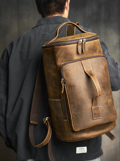 Genuine Leather Men's Retro Backpack