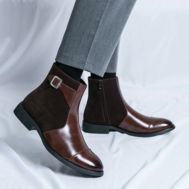 Ricco Milano Vintage Buckle Leather Boots