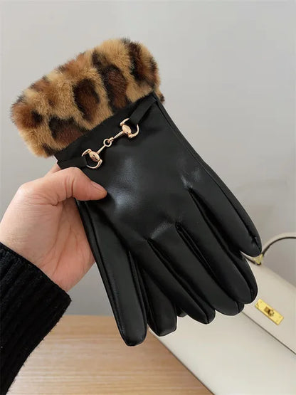 Elegant Faux Fur Women's Winter Gloves