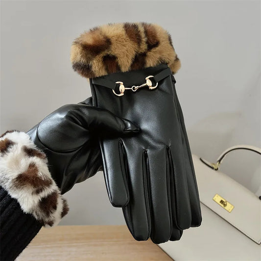 Elegant Faux Fur Women's Winter Gloves