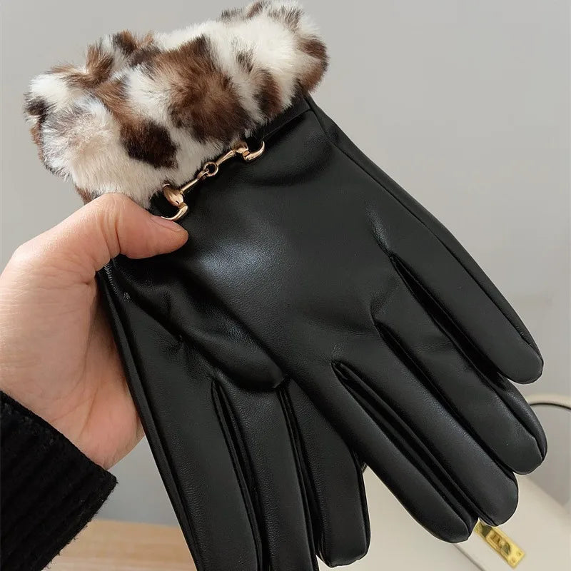 Elegant Faux Fur Women's Winter Gloves