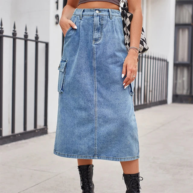 Urban High Waist Denim Skirt