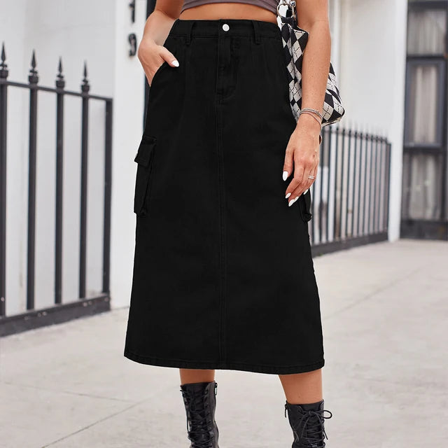 Urban High Waist Denim Skirt