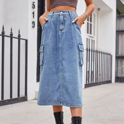 Urban High Waist Denim Skirt