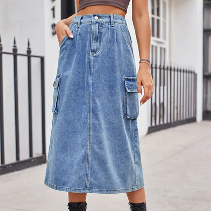 Urban High Waist Denim Skirt