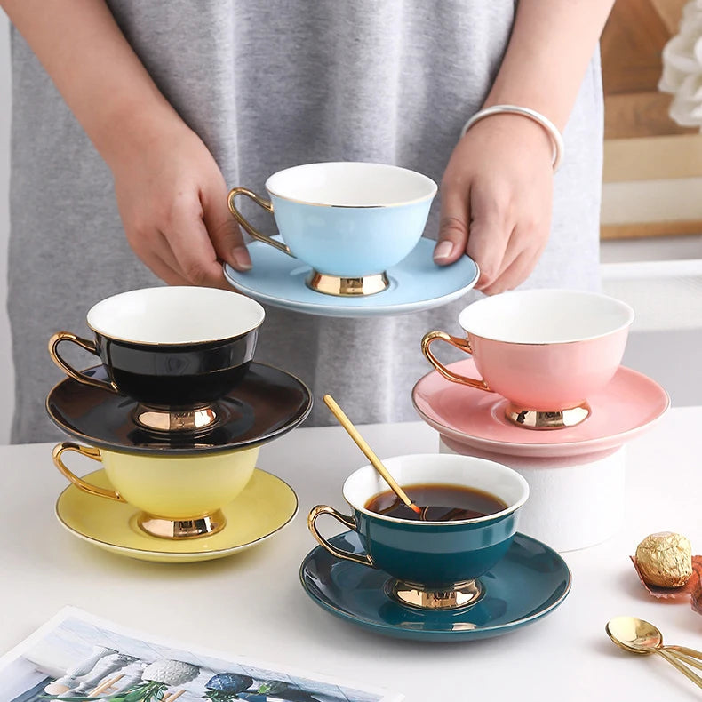 Multicolor Porcelain Tea Cup Set