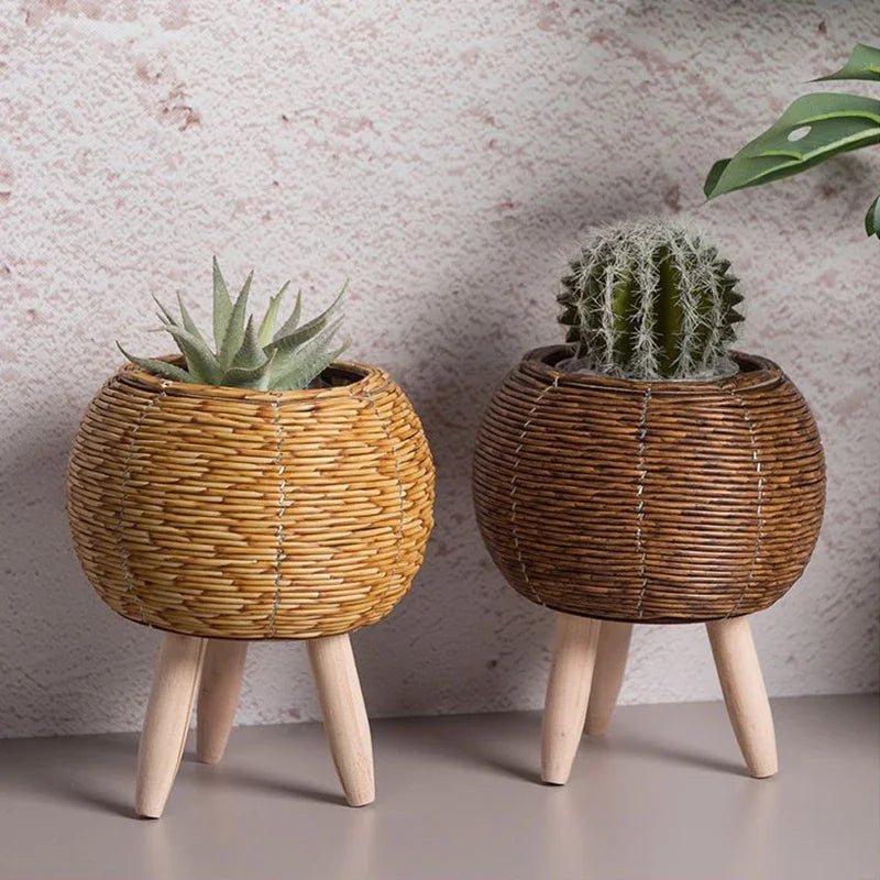 Woven Rattan Plant Holders