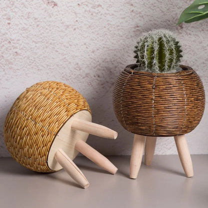 Woven Rattan Plant Holders