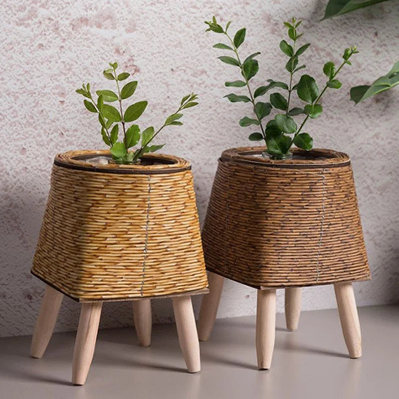 Woven Rattan Plant Holders