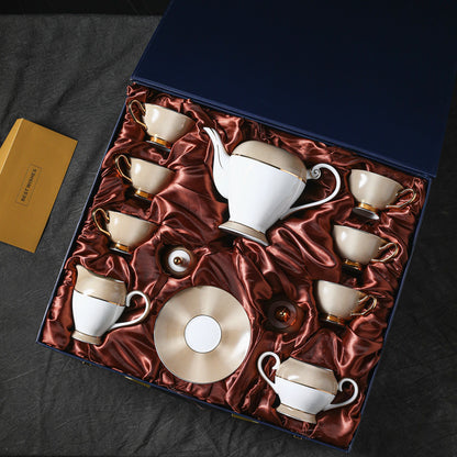 Luxurious Gold Tea Cup Set with Saucers