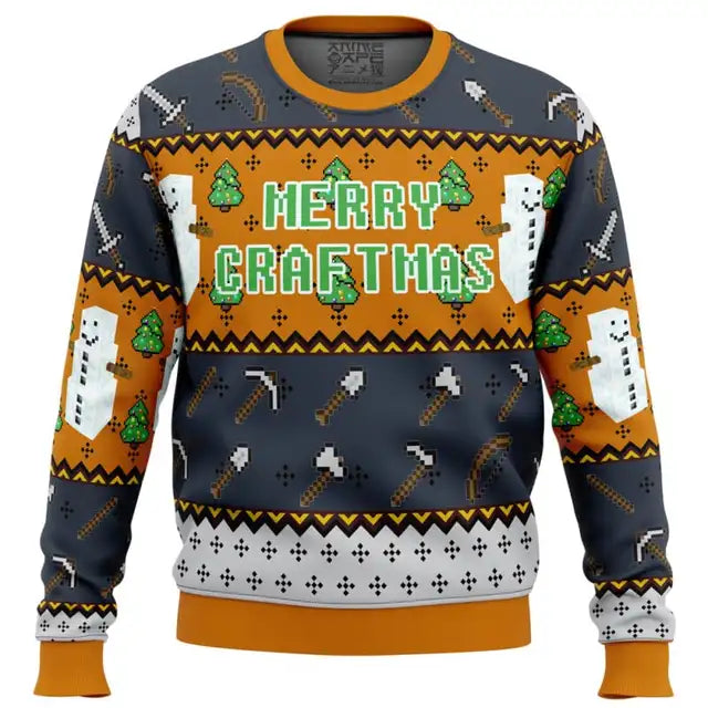 Minecraft Theme Ugly Christmas Sweater