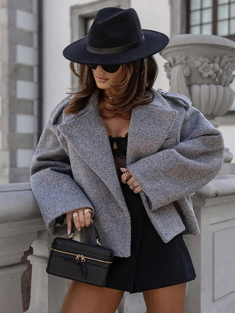 Chic Oversized Wool-Blend Coat