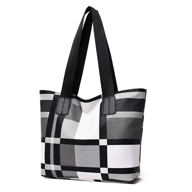 Stylish Plaid Tote Bag