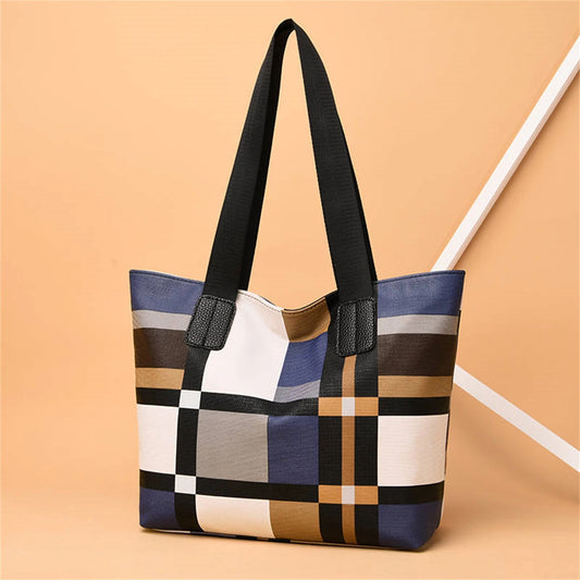 Stylish Plaid Tote Bag