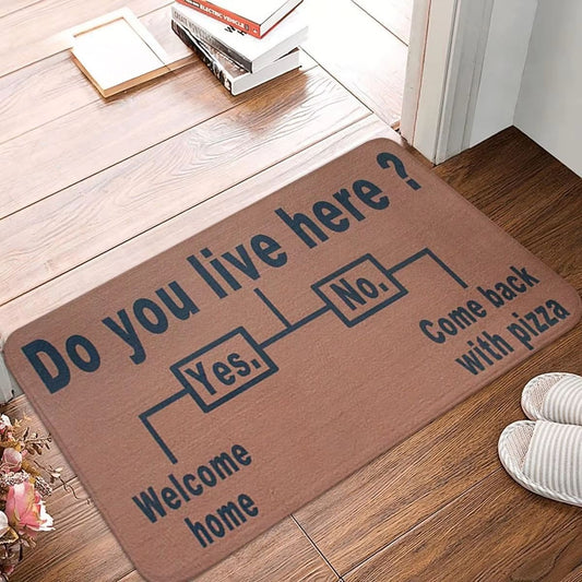 Do You Live Here? Funny Door Mat