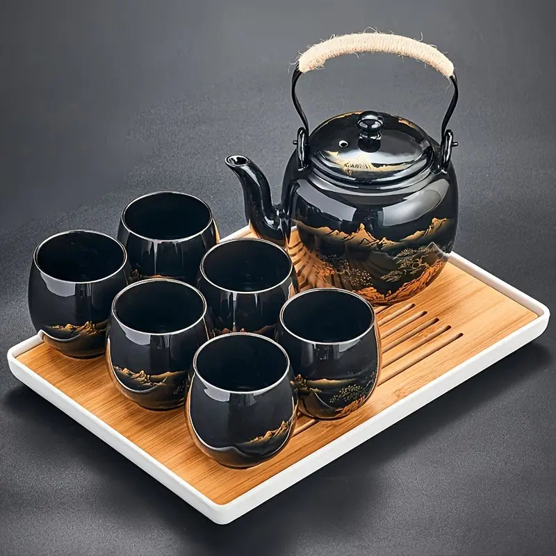 Japanese Elegance Handcrafted Ceramic Tea Set